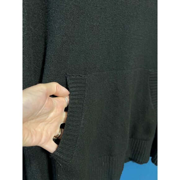Market & Spruce Black Hooded Lightweight Sweater Large - Picture 3 of 7
